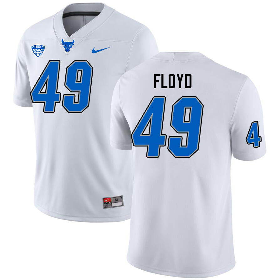 Buffalo Bulls #49 Byron Floyd College Football Jerseys Stitched-White